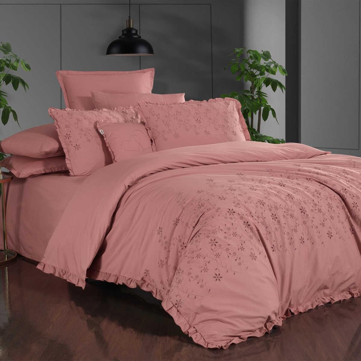 Sarev Peste V4 Pamuk Saten Nevresim Takımı Çift Kişilik