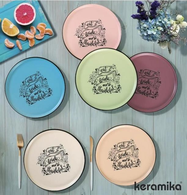 Kosova K-397 Nordic Motto Seramik 6 Lı Pasta Takımı