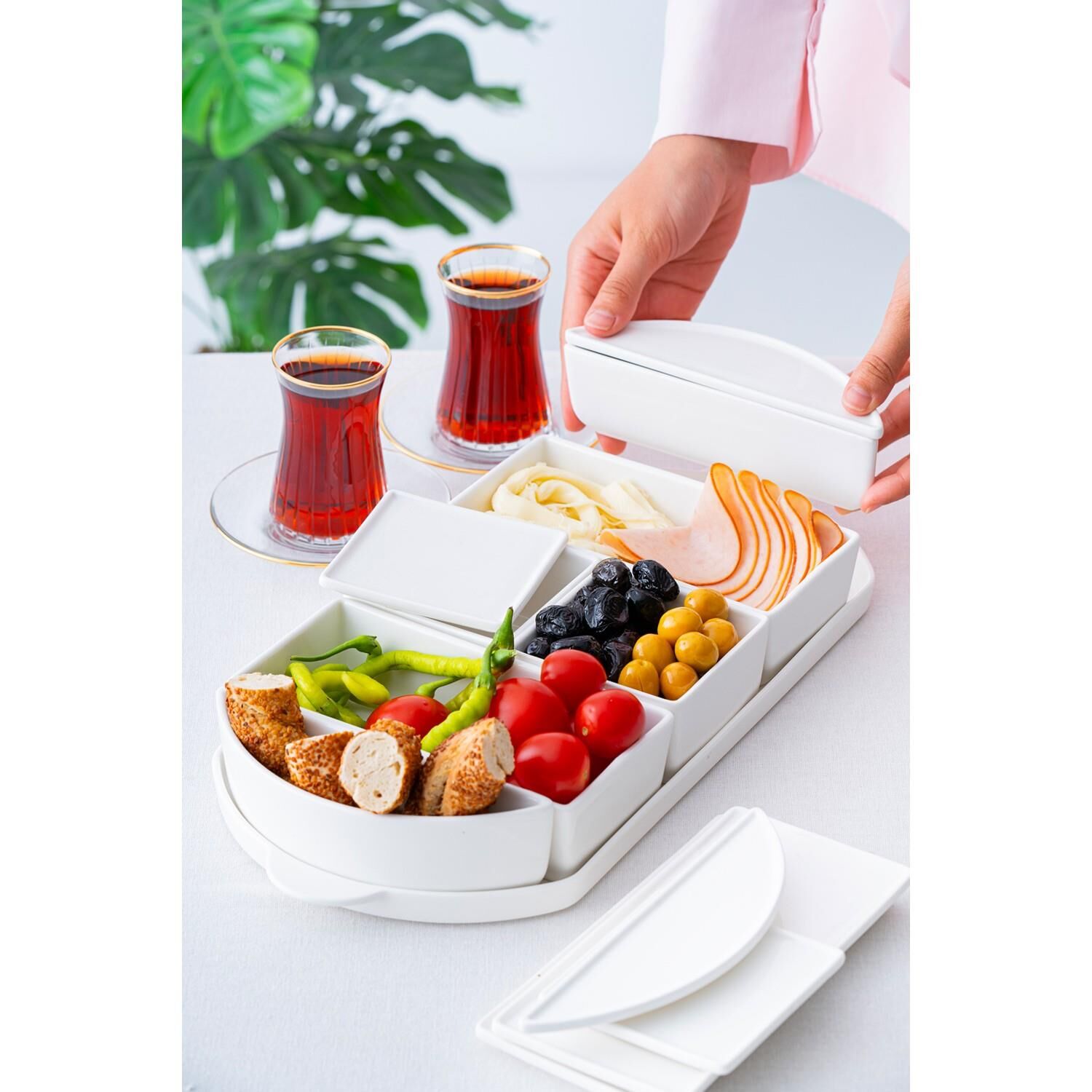 Acar 420 Bianco Perla 6 lı Oval Kahvaltılık