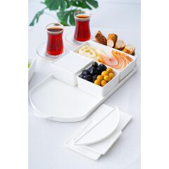 Acar 420 Bianco Perla 6 lı Oval Kahvaltılık