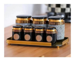 Acar 5015 Sonıa Surı Pors. 8 Li Cam Tepsili Kavanoz Seti