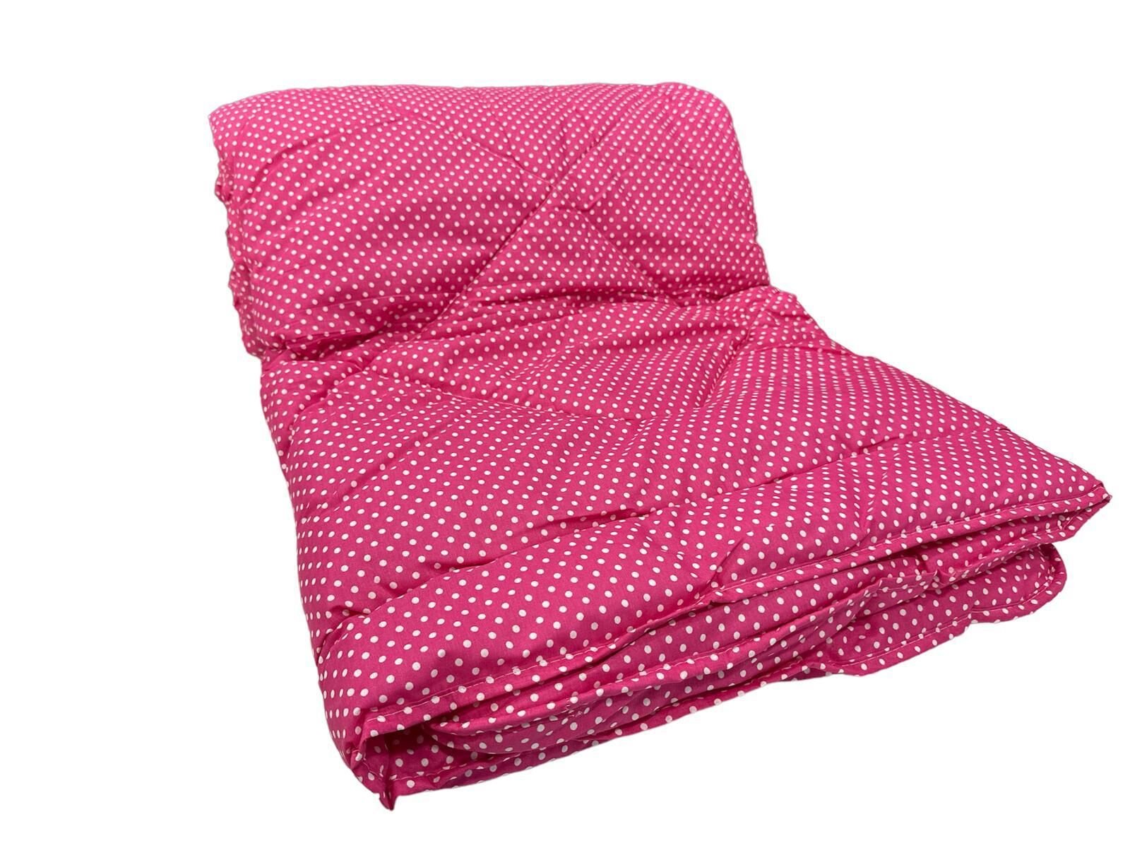 Lökçe Desenli Yorgan 195 x 215 Çift Kişilik Fuşya Puantiyeli