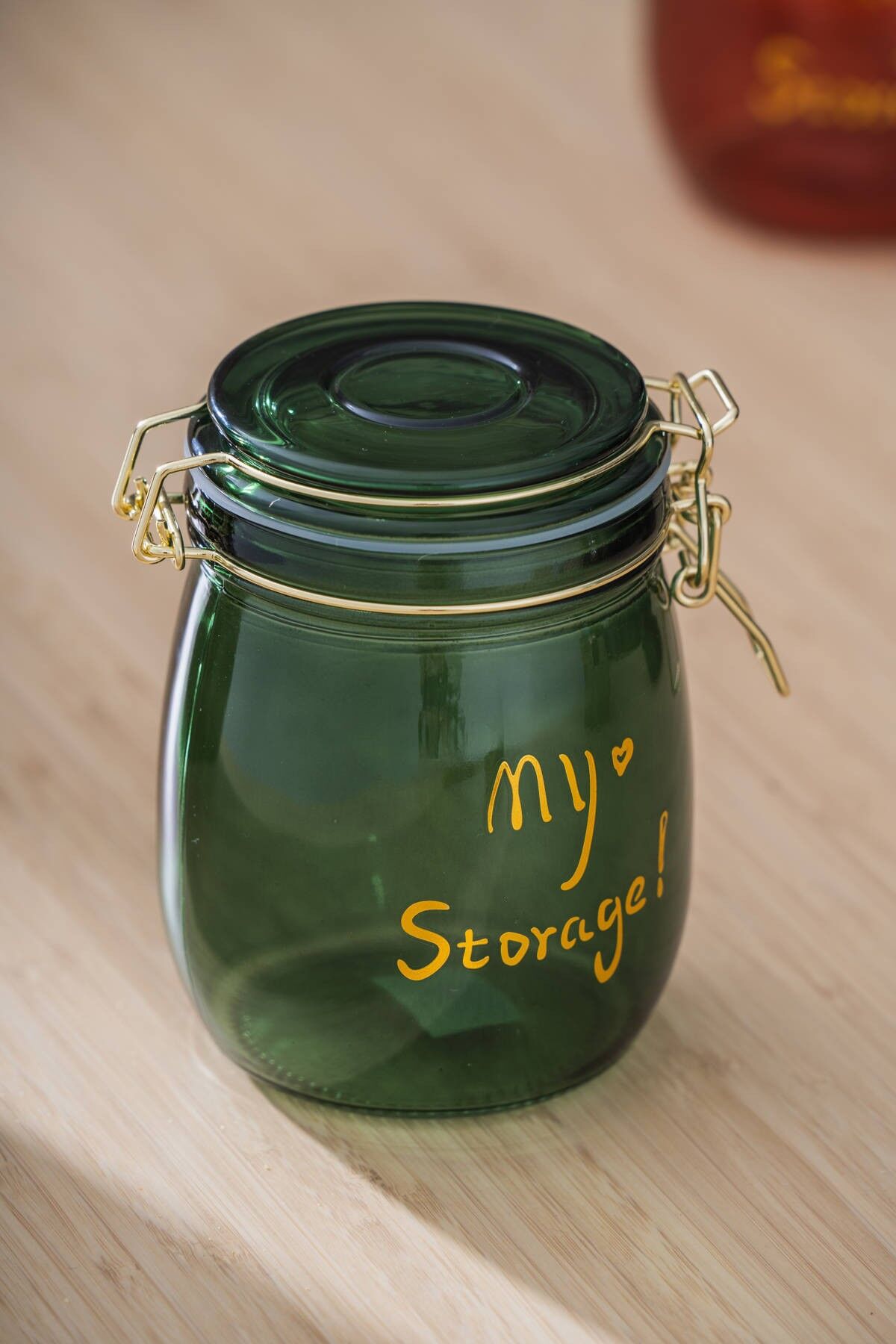 Acar 7940 Pierre Metal Klipsli Saklama Kavanozu 14 Cm - Dark Green