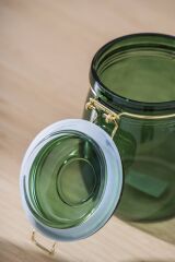 Acar 7940 Pierre Metal Klipsli Saklama Kavanozu 14 Cm - Dark Green