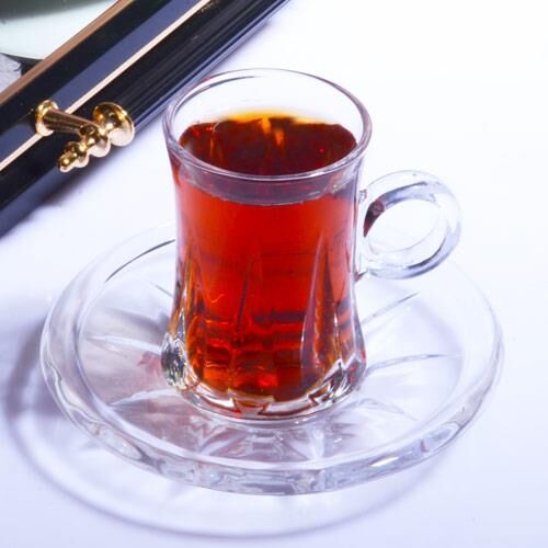ÇAY-105 Cam 6 Lı Kulplu Çay Takımı