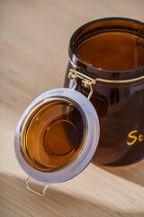 Acar 7940 Pierre Metal Klipsli Saklama Kavanozu 14 Cm - Amber