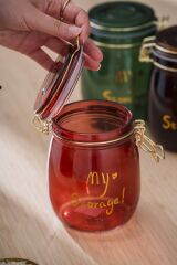 Acar 7940 Pierre Metal Klipsli Saklama Kavanozu 14 Cm - Red