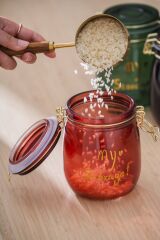 Acar 7940 Pierre Metal Klipsli Saklama Kavanozu 14 Cm - Red