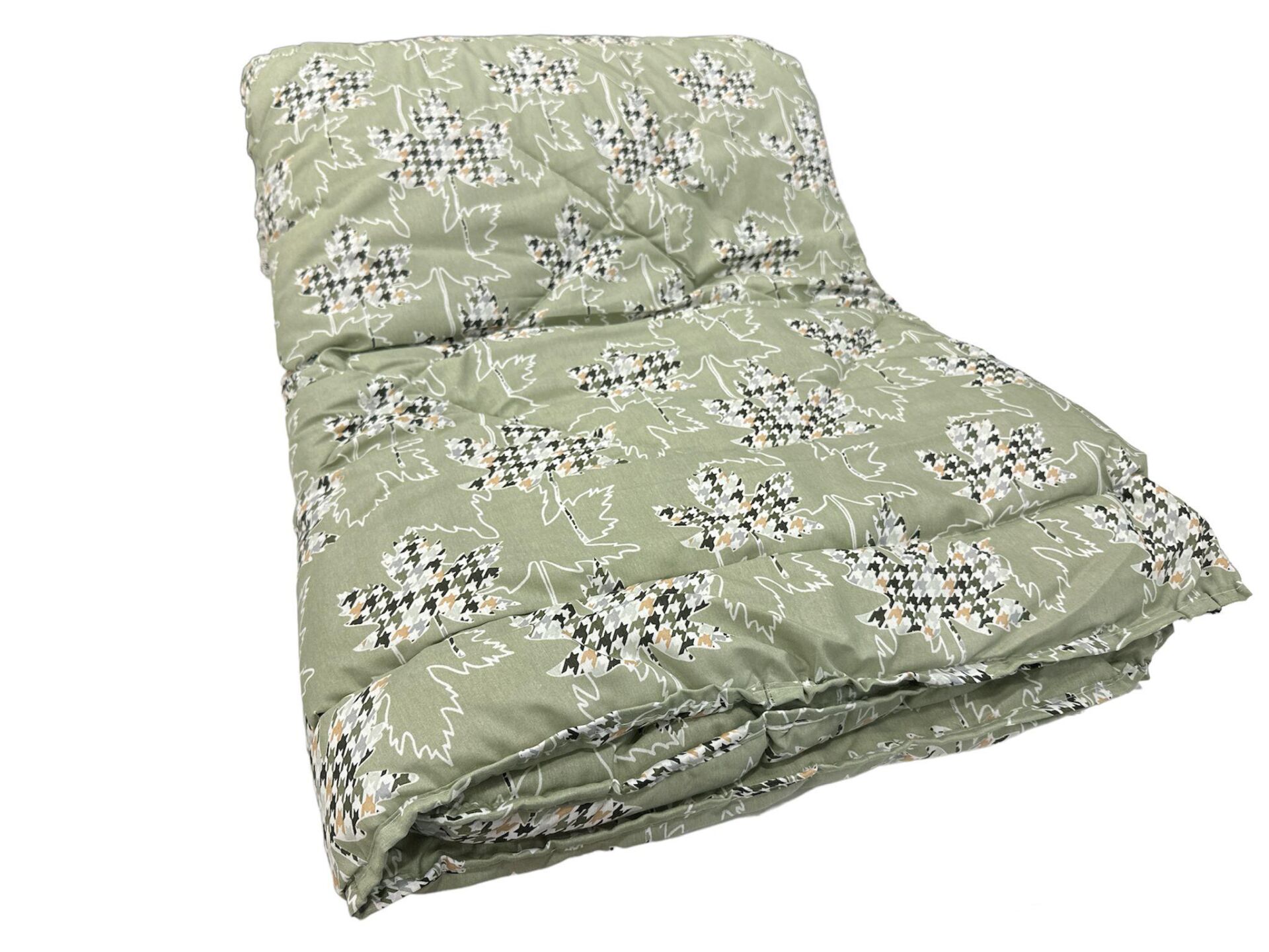 Lökçe Desenli Yorgan 155 x 215 Tek Kişilik Yeşil Yapraklı