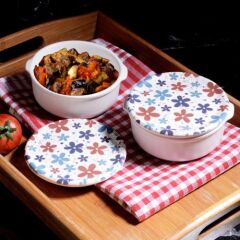 Kosova 191 2 Li Kapaklı Güveç Kabı 10 x 4 Cm