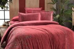 Sarev Burgonya V1 Fancy Poplin Nevresim Takımı Çift Kişilik