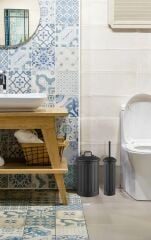 The Mia GLV0644 Çöp Kovası & Tuvalet Fırçası Seti Siyah