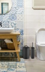 The Mia GLV0644 Çöp Kovası & Tuvalet Fırçası Seti Siyah