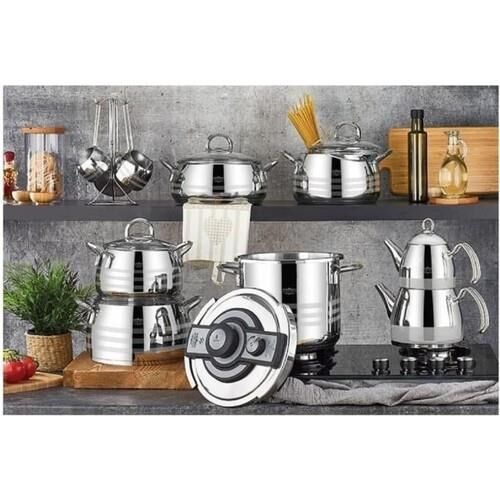 Acar 446 Akasya 18 Parça Çelik Çeyiz Seti - Platin