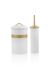 The Mia GLN0051 Galvin Çöp Kovası & Tuvalet Fırçası Seti Beyaz