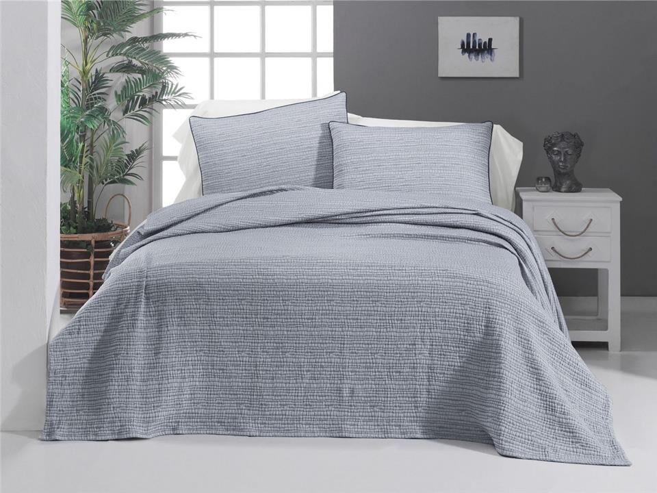 Sarev Echo V4 Gri Yatak Örtüsü Tek Kişilik