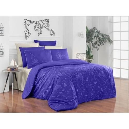 Sarev Santorini V1 Saten Nevresim Takımı Çift Kişilik