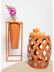 The Mia PZM0091 Prizma Tabure & Yan Sehpa Terracota 50*35 cm