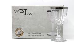 WestGlass W440113P Diamon Platin Kaplama Ayaklı Kahve Yanı Bardağı