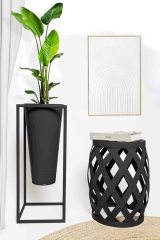 The Mia PZM0147 Prizma Tabure & Yan Sehpa Siyah 50*35 cm