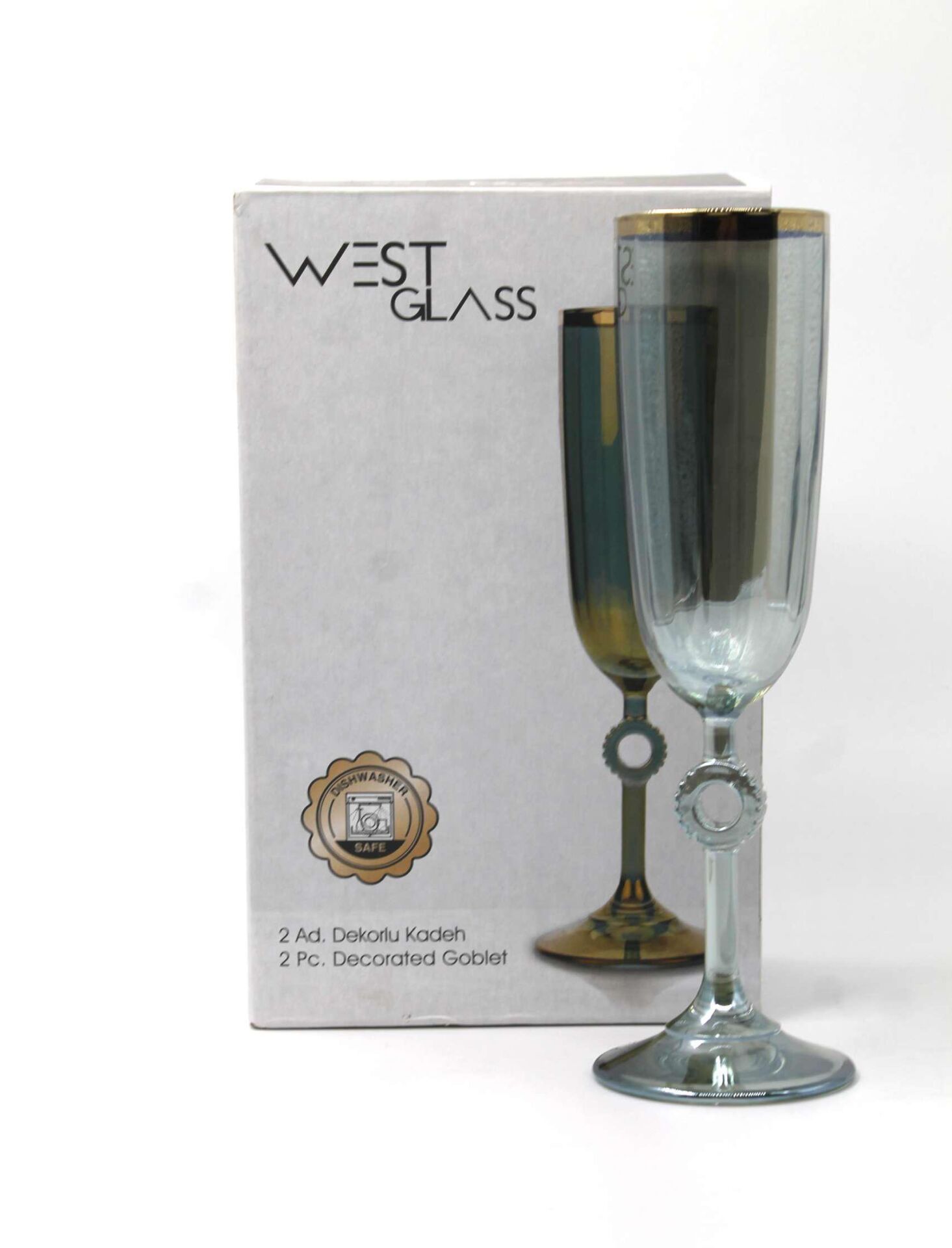 WestGlass W440313RY Amore Yeşil Gold Kaplama Ayaklı Bardak
