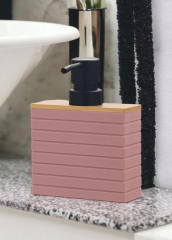 The Mia SBN0043 Stripe Sıvı Sabunluk Pembe