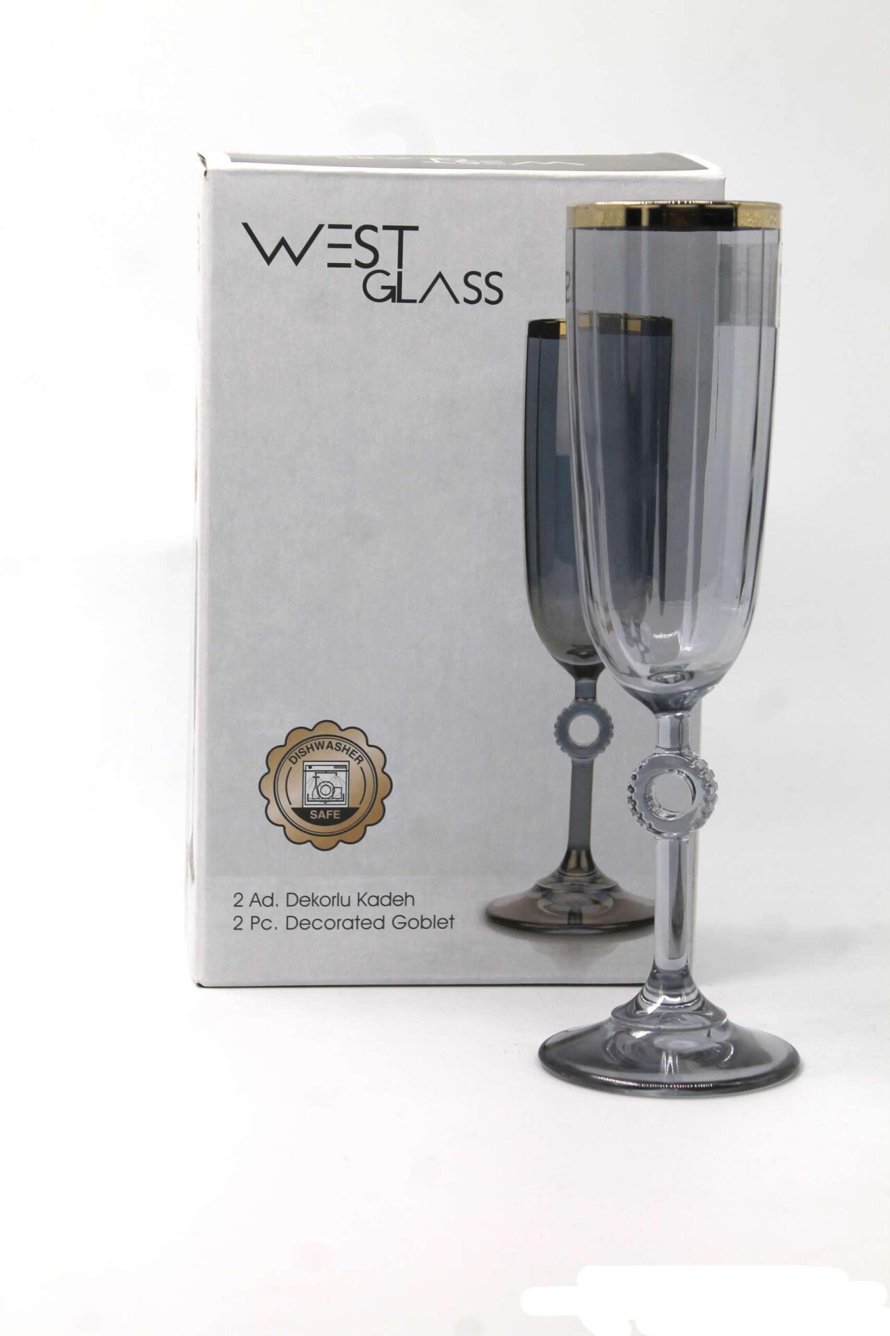WestGlass W440313RF Amore Füme Gold Kaplama Ayaklı Bardak