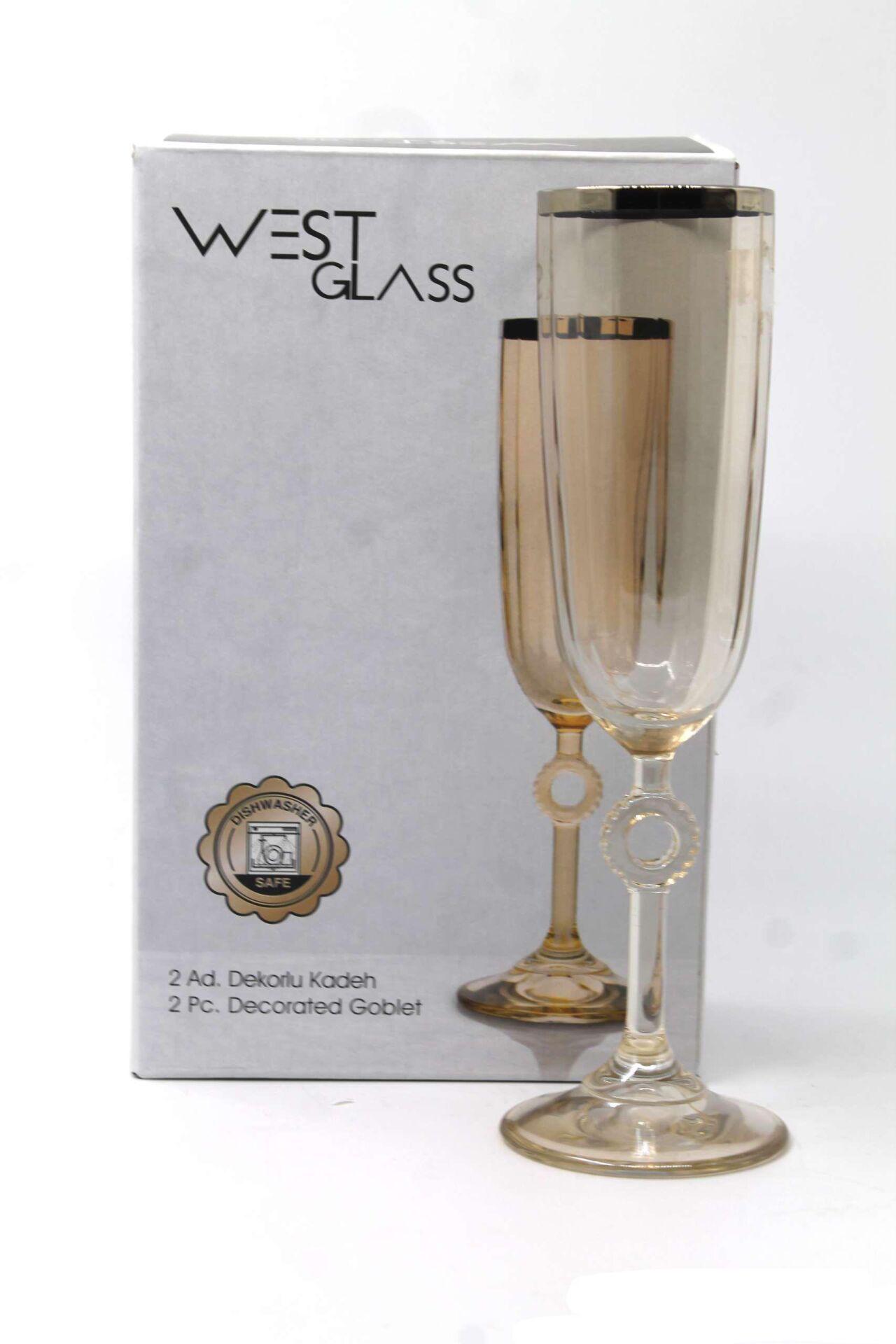 WestGlass W440313RA Amore Amber Gold Kaplama Ayaklı Bardak