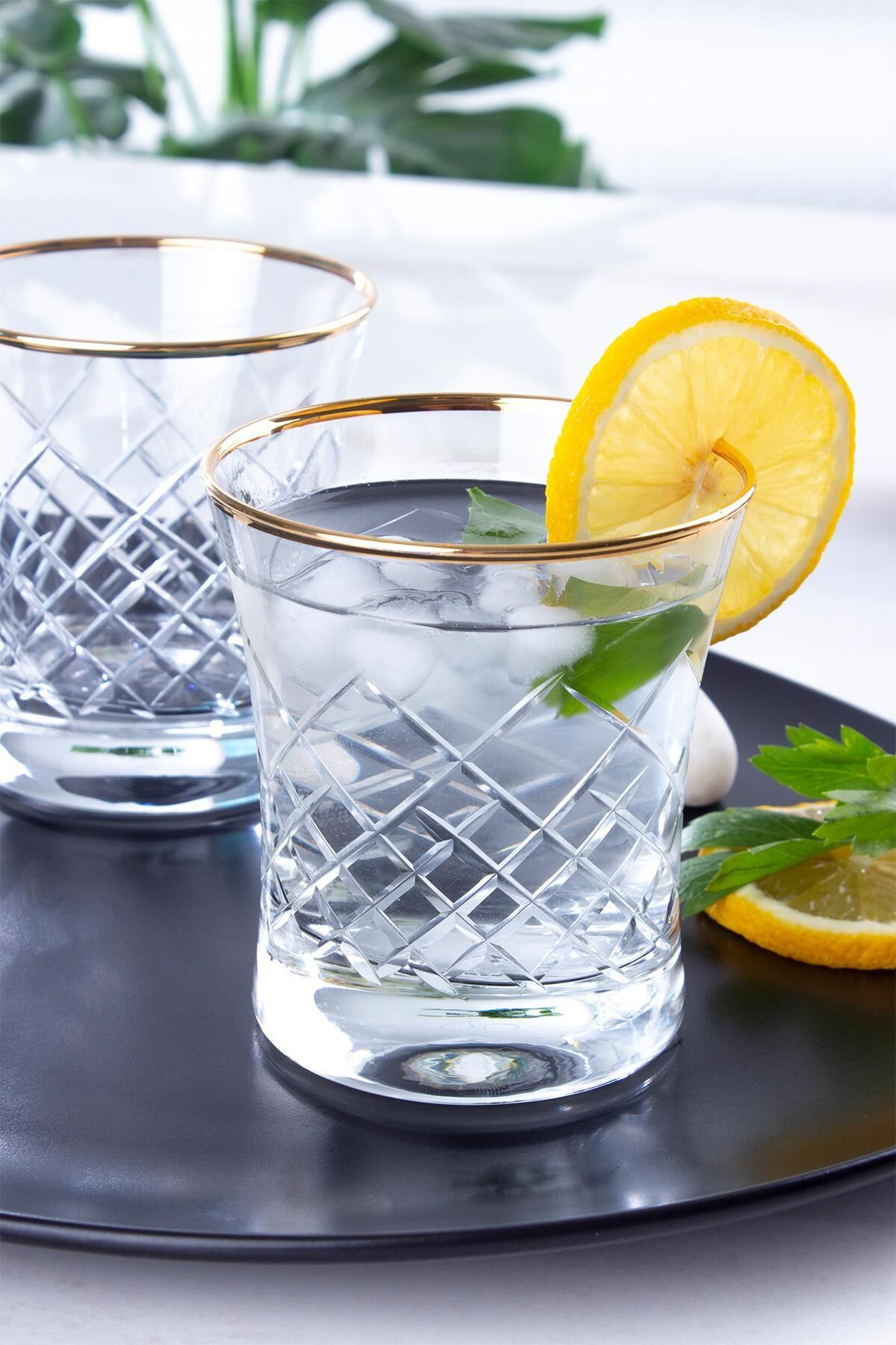 Acar 12304 Hürrem 6lı Kesme Cam Meşrubat Bardağı