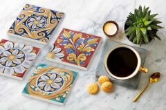 The Mia BRK0080 Toscana A Taş Bardak Altlığı 4 Lü Set