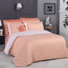 Sarev Tommy V2 Somon Pamuk Saten Nevresim Takımı Tek Kişilik