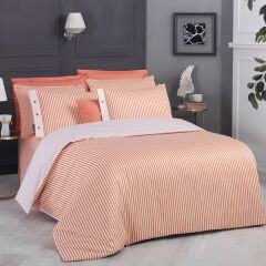 Sarev Tommy V2 Somon Pamuk Saten Nevresim Takımı Tek Kişilik