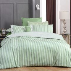 Sarev Tommy V4 Yeşil Pamuk Saten Nevresim Takımı Tek Kişilik