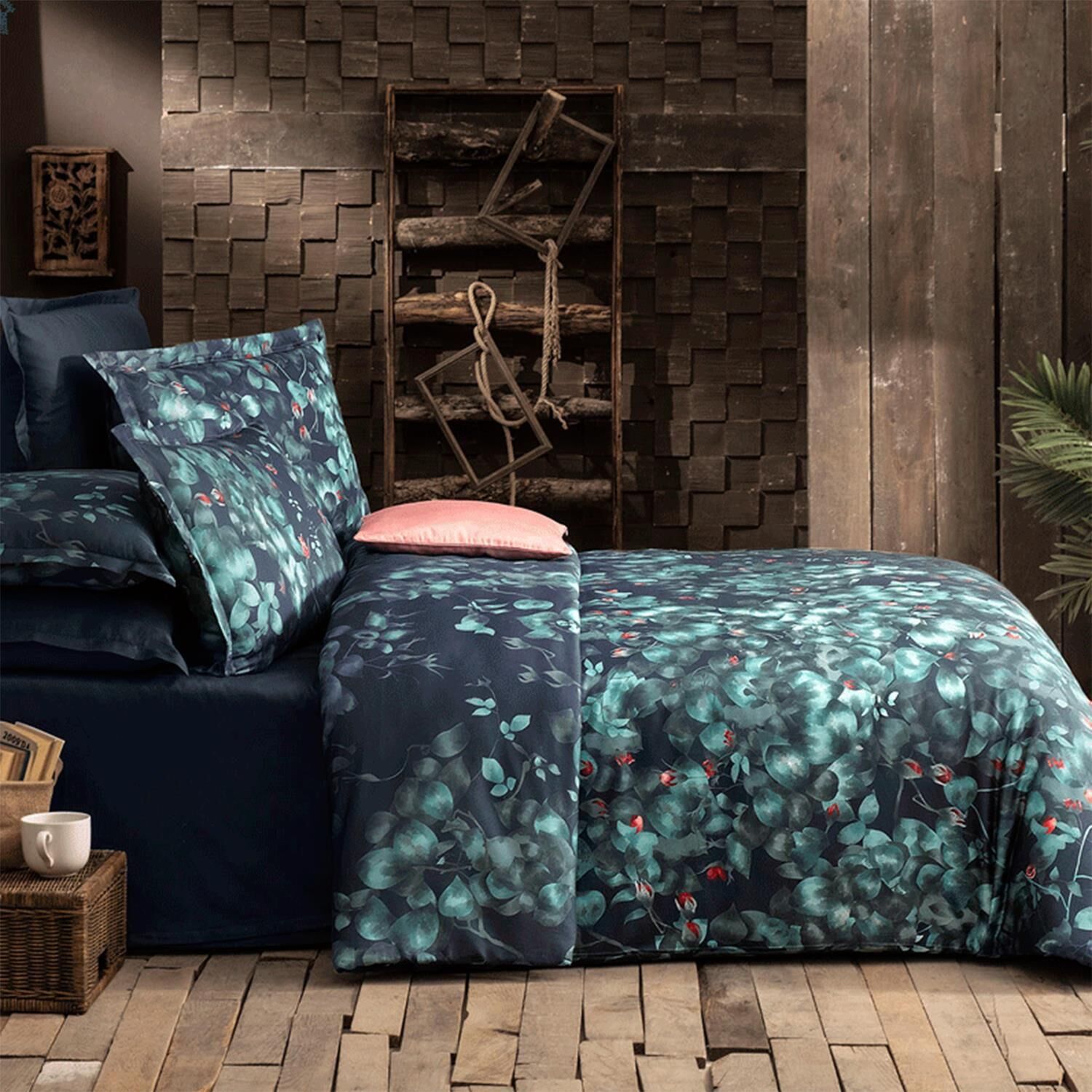 Sarev Night Garden V1 Pamuk Saten Nevresim Takımı Çift Kişilik