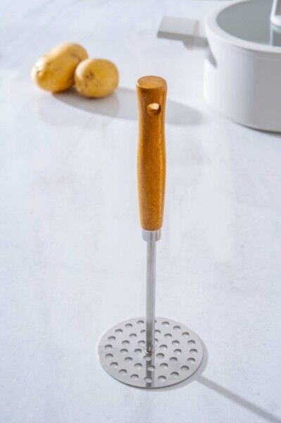 Acar 613 Evero Ahşap Saplı Çelik Patates Ezici - 25 Cm