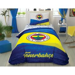 Taç Lisanslı Fenerbahçe Wooden Logo Tek Kişilik Nevresim Takımı