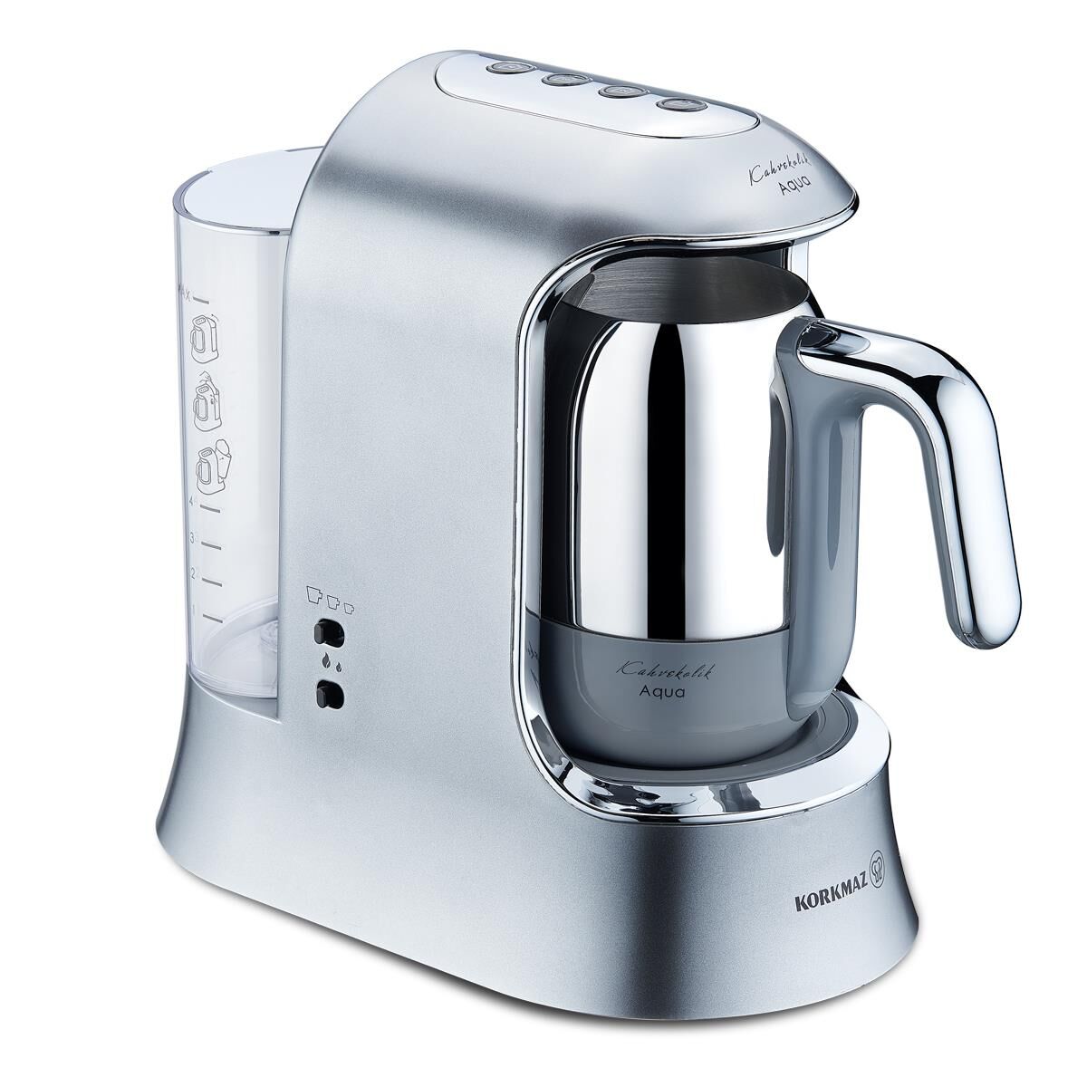 Korkmaz A862-05 Kahvekolik Aqua Inox/Krom Kahve Makinesi