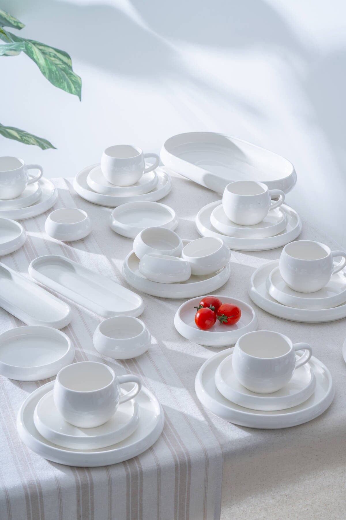 Acar 7364 Bianco Perla 6 Kişilik 33 Parça Porselen Kahvaltı Takımı