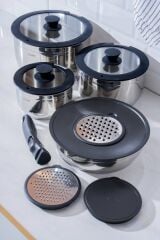 Acar 8620 Mars 12 Parça Çelik Tencere Seti