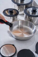 Acar 8620 Mars 12 Parça Çelik Tencere Seti