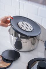 Acar 8620 Mars 12 Parça Çelik Tencere Seti