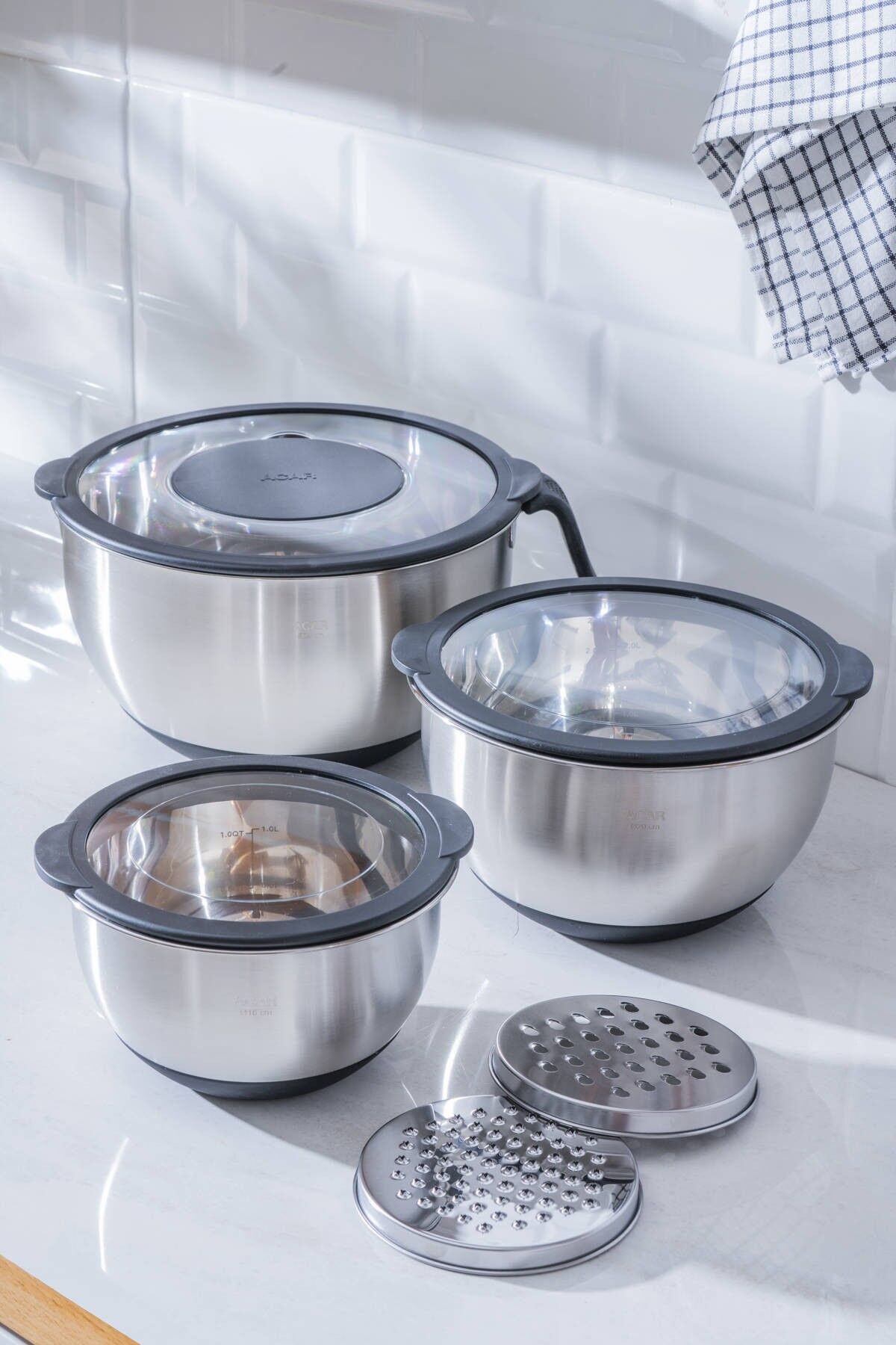 Acar 8120 Focus Pro 16-20-24 Cm Karıştırma Kabı Seti Siyah