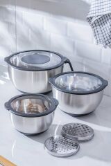 Acar 8120 Focus Pro 16-20-24 Cm Karıştırma Kabı Seti Siyah