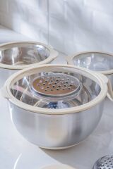 Acar 8121 Focus Pro 16-20-24 Cm Karıştırma Kabı Seti Krem