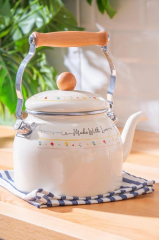 Acar 7781 Made With Love Emaye Kettle Kuğu Model 2.5 Lt + 2 Kupa