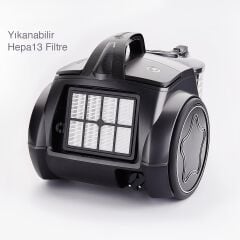 Korkmaz A902-01 Cosmos Premium Elektrikli Süpürge Antrasit/Siyah