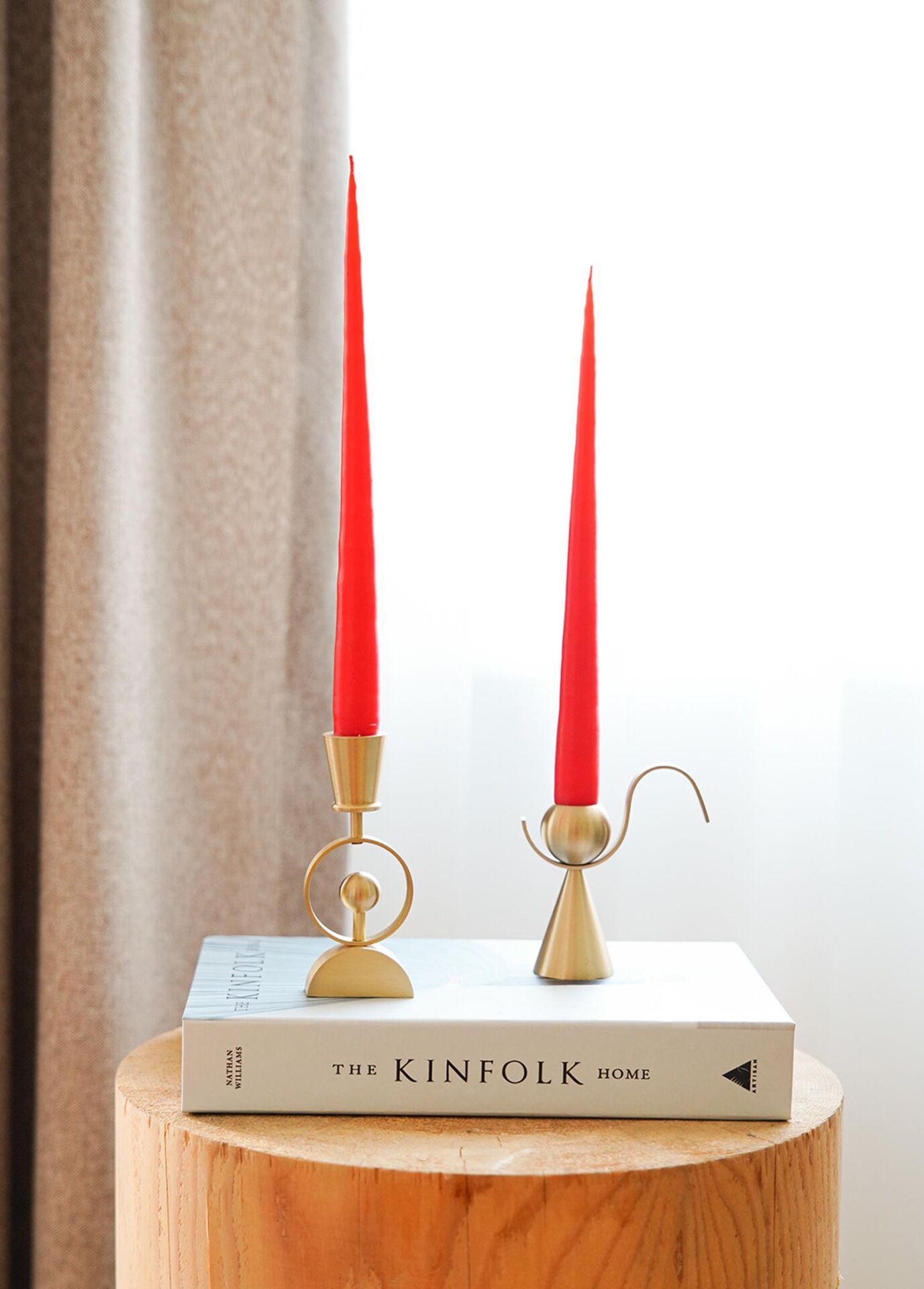 The Mia MUM0212 Iconic Kırmızı Şamdan Mum 2 Li Set