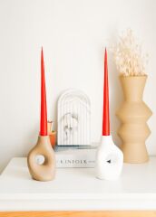 The Mia MUM0212 Iconic Kırmızı Şamdan Mum 2 Li Set