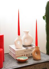 The Mia MUM0212 Iconic Kırmızı Şamdan Mum 2 Li Set