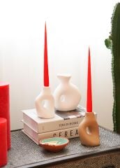 The Mia MUM0212 Iconic Kırmızı Şamdan Mum 2 Li Set